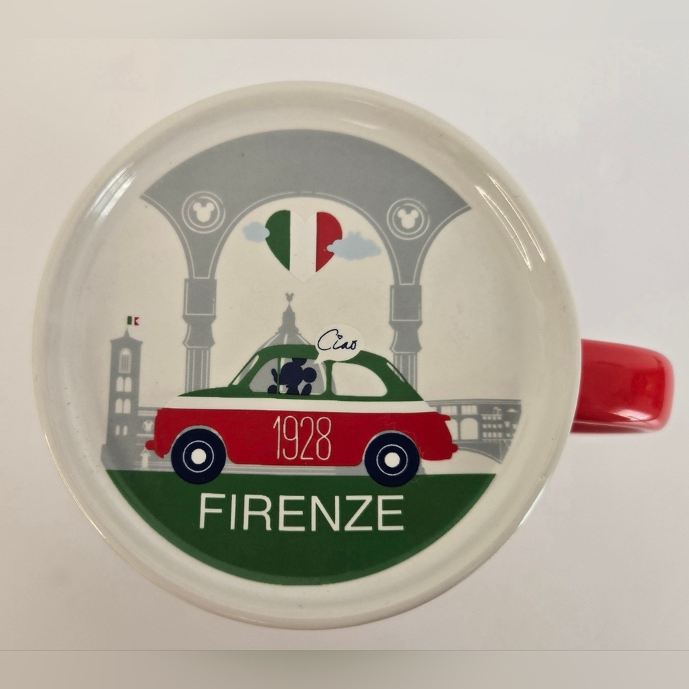 Disney Store Florence Mickey Mug Lid Coaster Red Yellow Blue City Tours 1928‎ - Picture 4 of 6